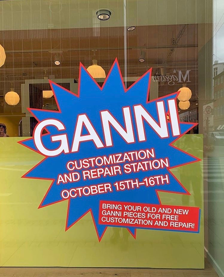 Ganni Runs Pop Up Customization and Repair Station to Bring New Life to Clothes