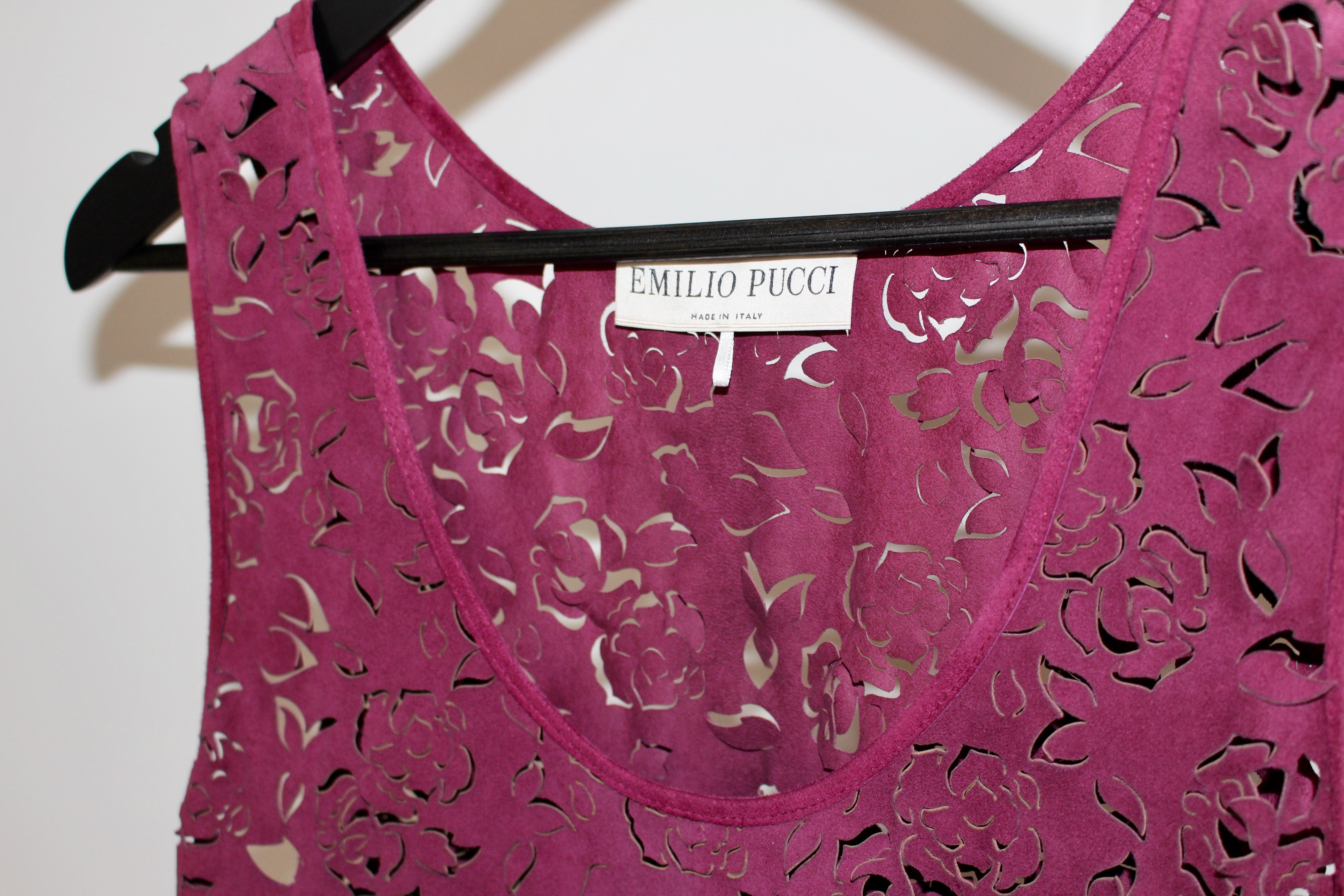 Emilio Pucci Suede Laser Cut Singlet